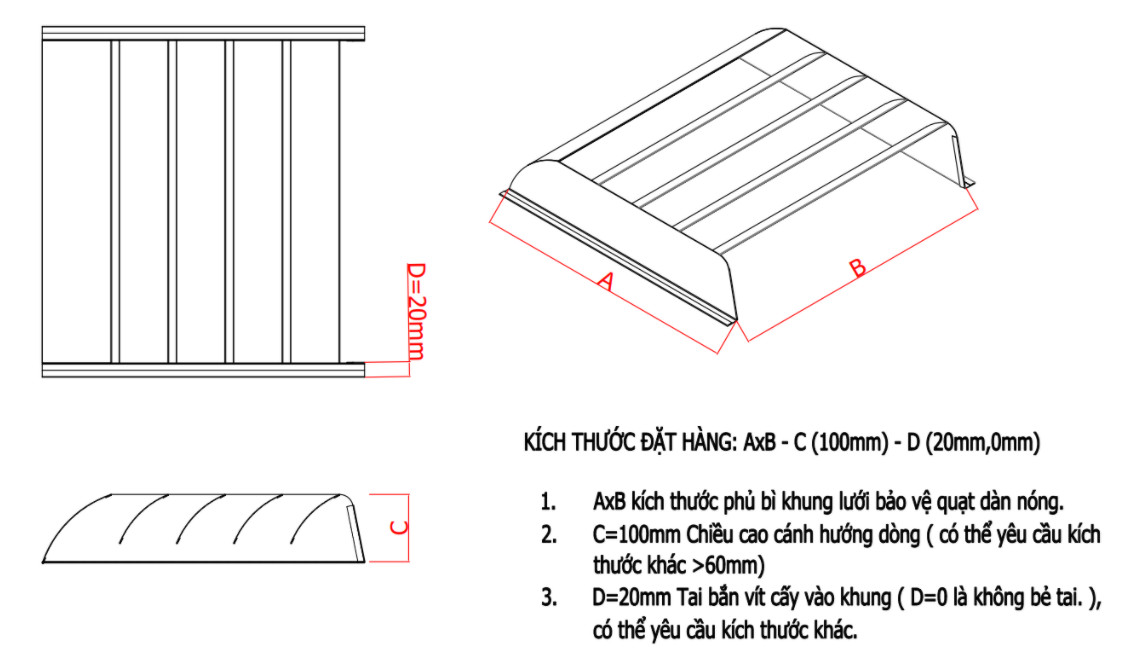 cấu tạo cánh hướng dòng dàn nóng
