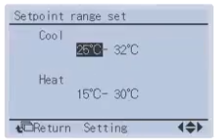 Giới hạn nhiệt độ cài đặt remote BRC1E63